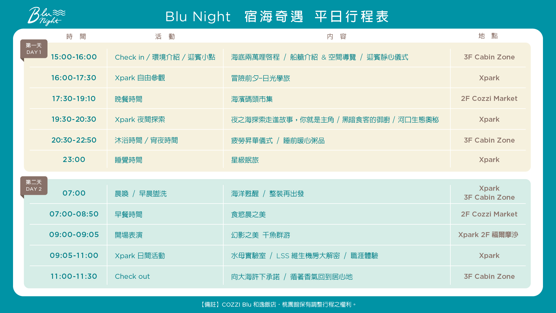 Xpark夜宿：Blu Night宿海奇遇