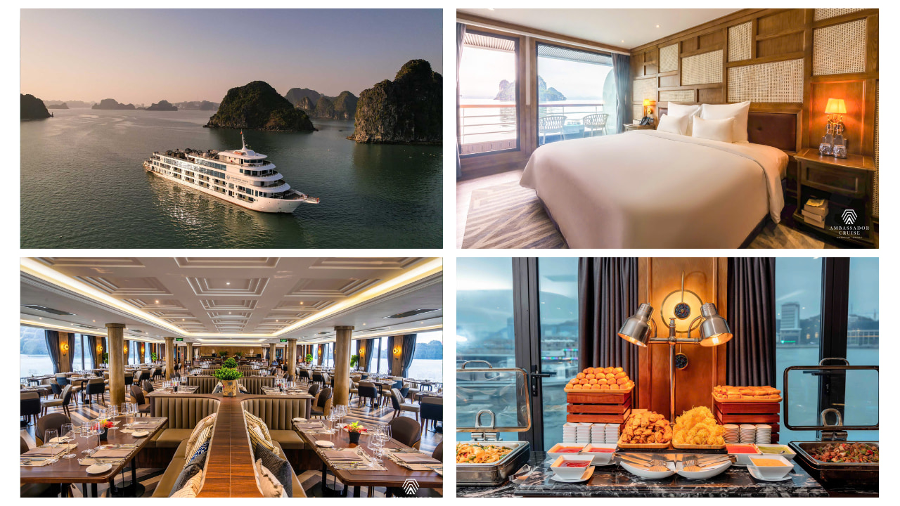 【路線2】下龍灣豪華遊船之旅（Ambassador Cruise提供）
