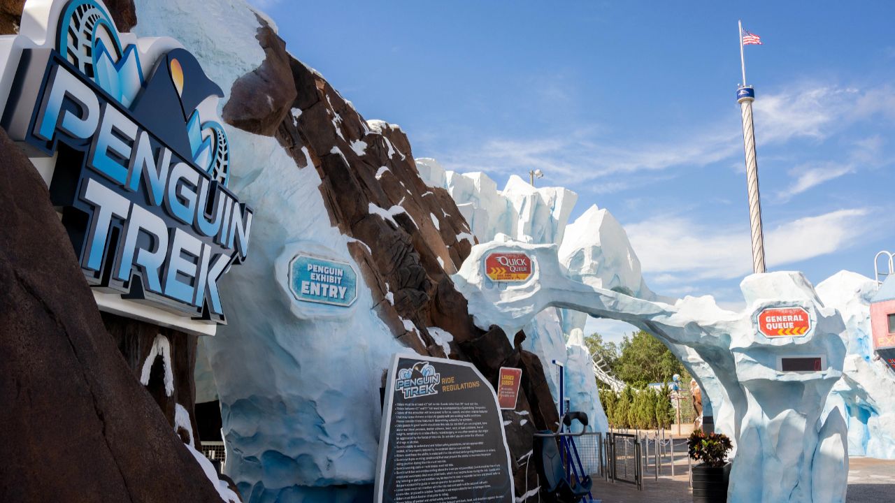 搭乘「企鵝探索」雲霄飛車，深入企鵝棲息地，感受沁涼刺激！