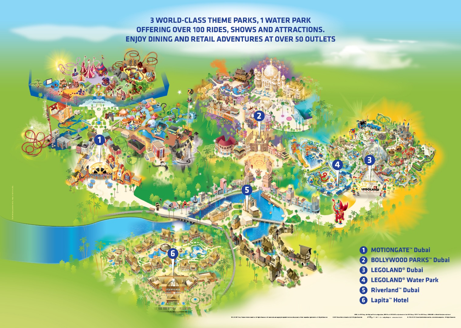 Карта Dubai Parks and Resorts