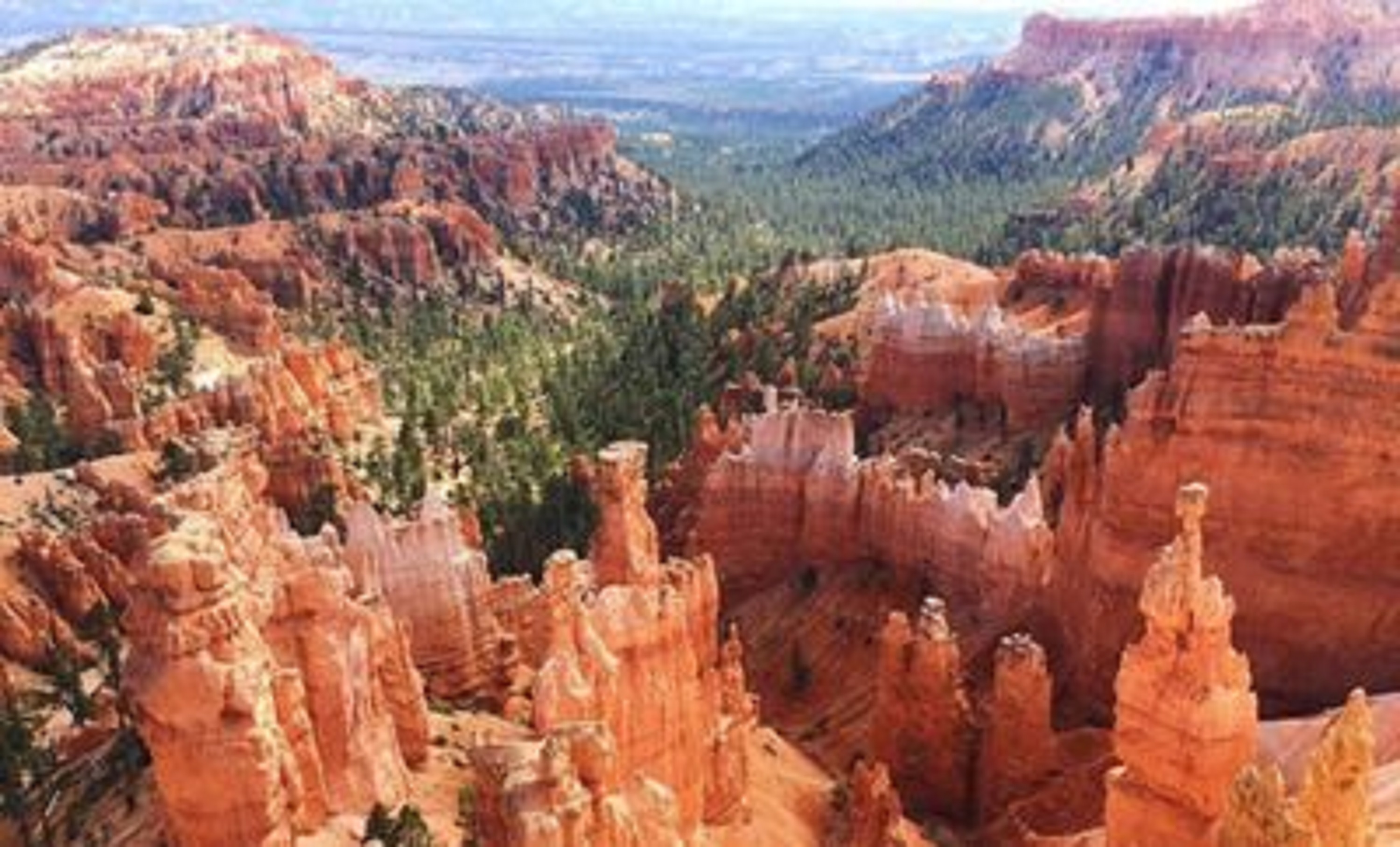 Stunning view captures the unique rock formations, known for its striking hoodoos and amphitheater-like scenery