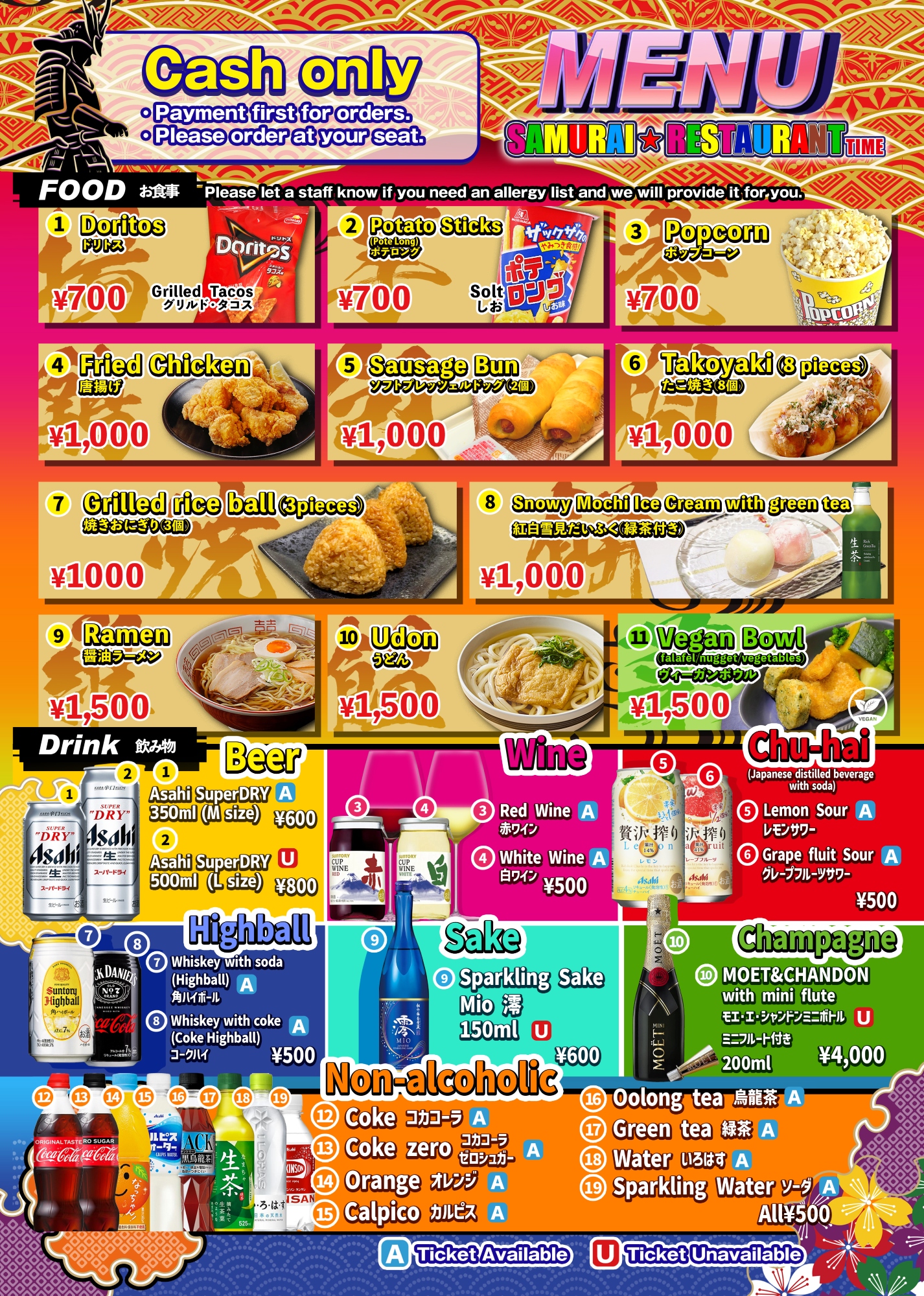 Food menu