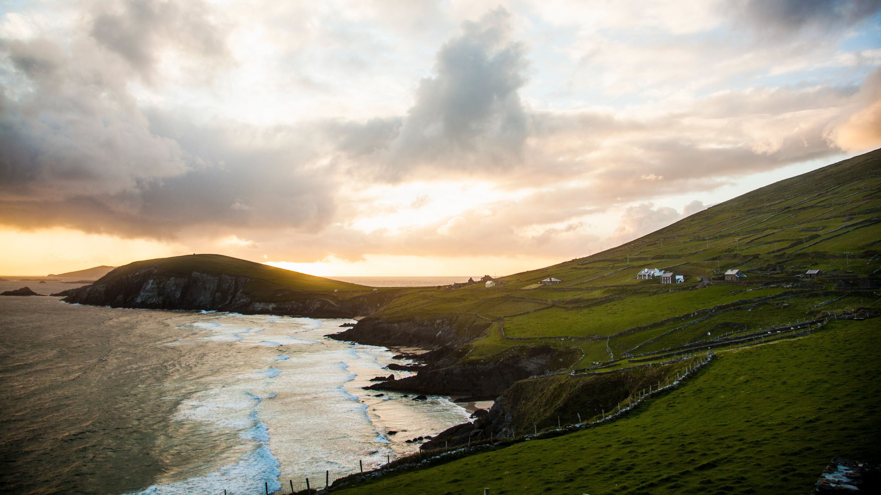 Journey through the breathtaking landscapes of the Dingle Peninsula, surrounded by dramatic Atlantic views