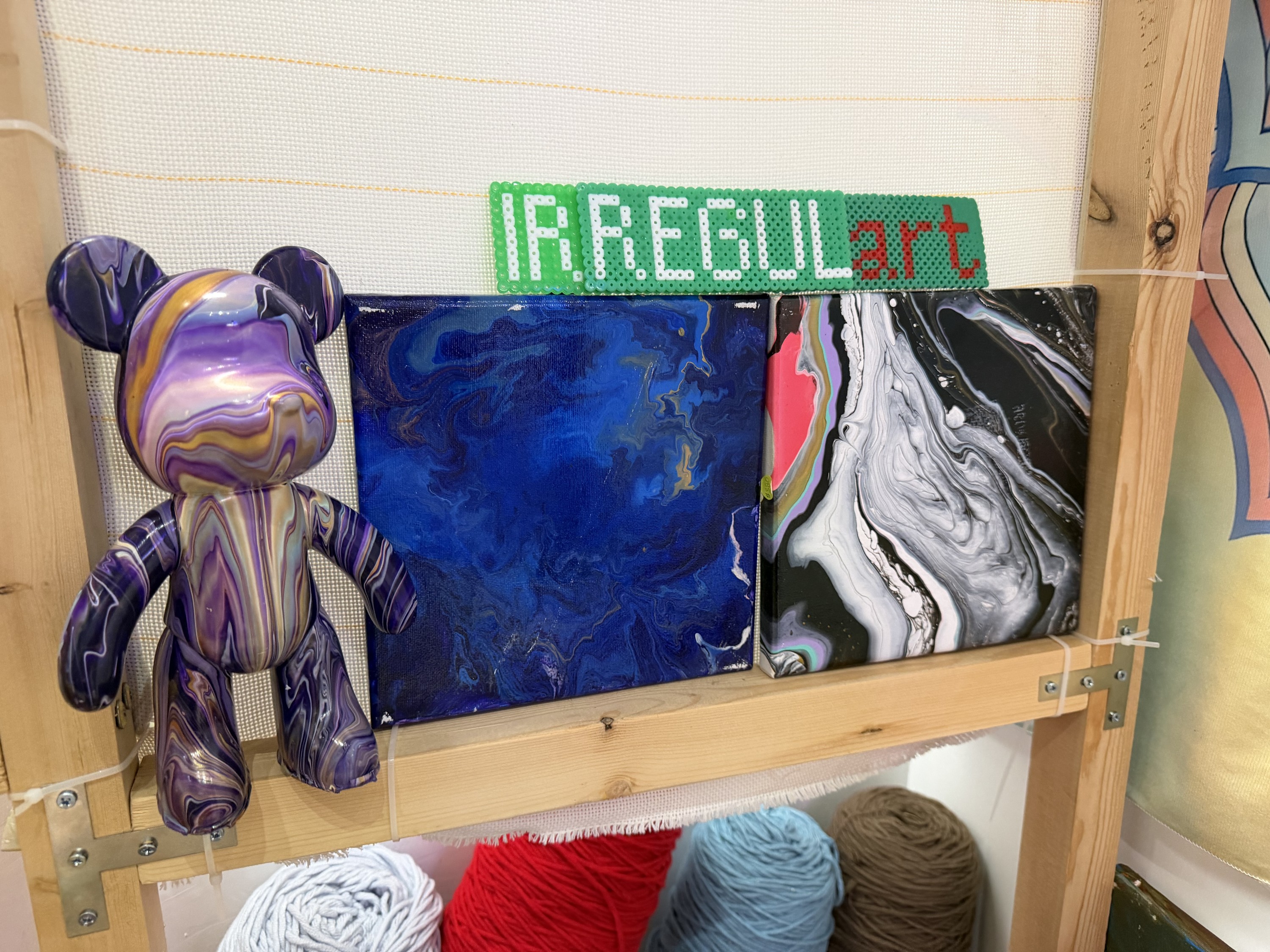 Stanley Fluid Bear, Fluid Art Workshop IRREGULart 