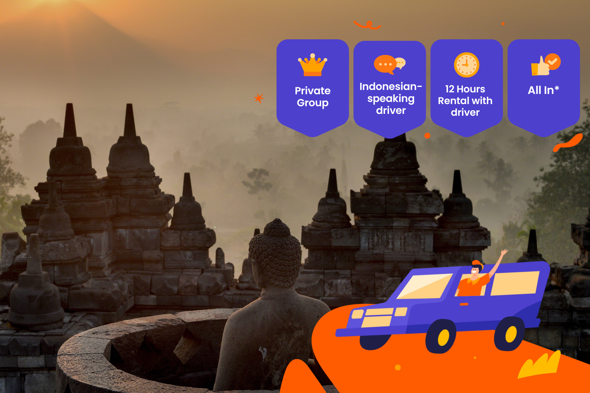 12 Hours Yogyakarta Private Car Charter