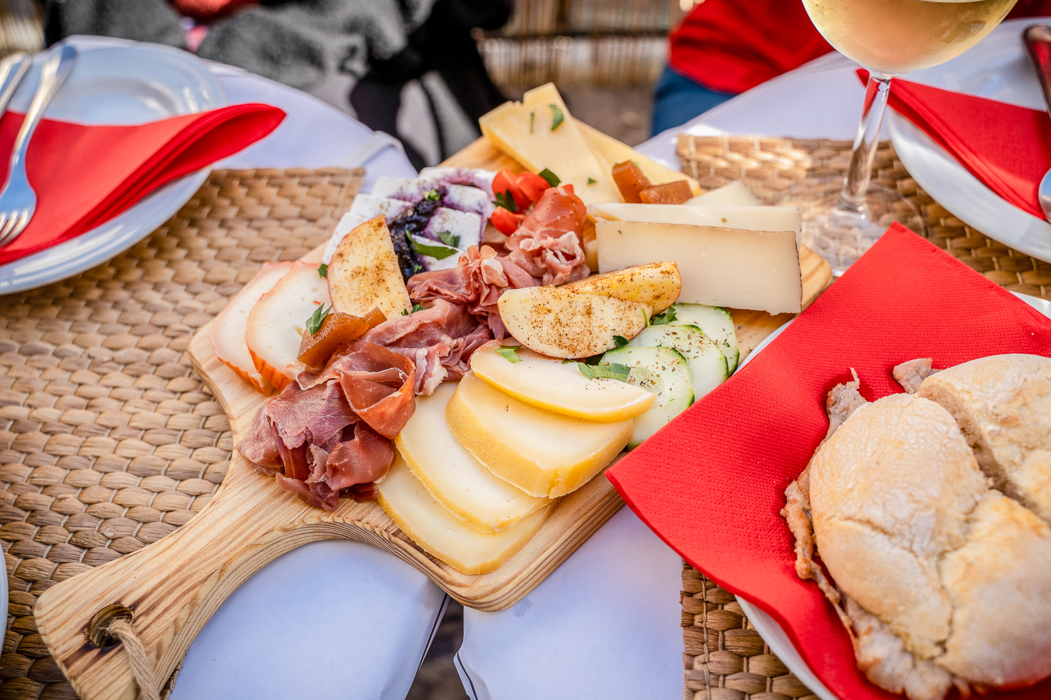 Segway Lisbon Guided Food Tour in Lisbon. Traditional cheese and charcuterie board.