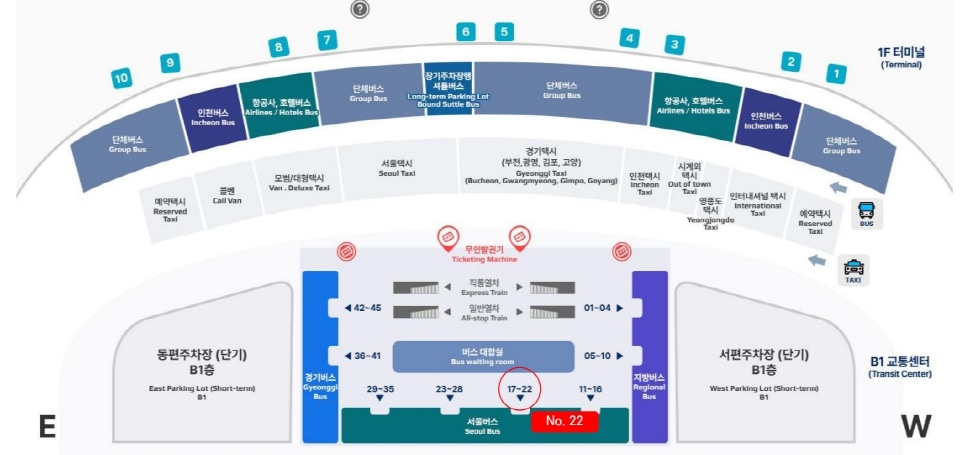 Ticket booth Incheon International Airport Terminal 2, B1F, West Side Bus Ticket Office