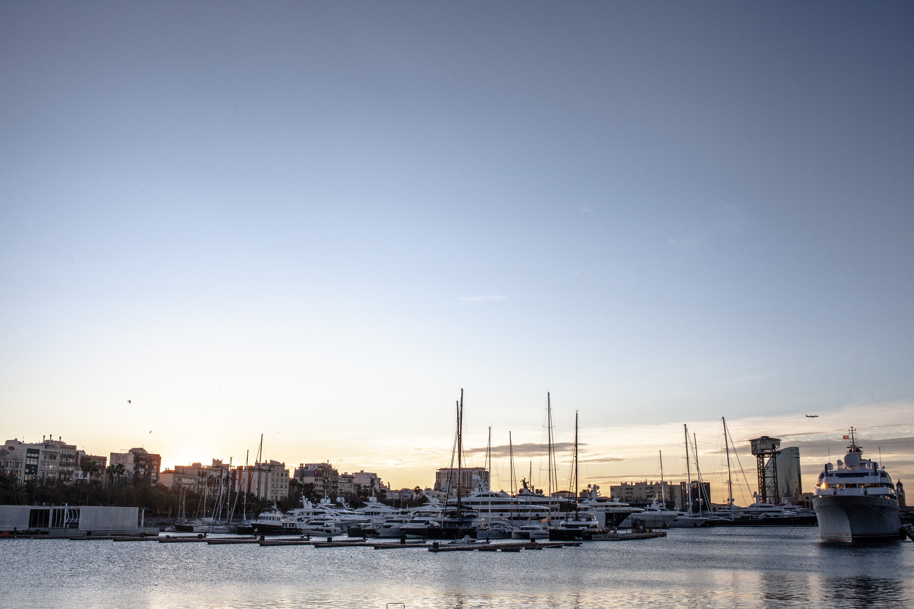 Sunset in the Klaipeda port
