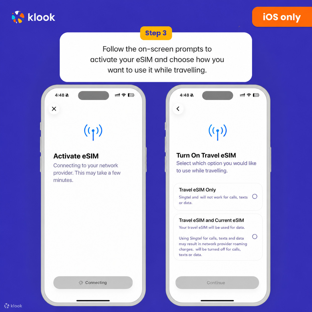 Klook eSIM iOS installation