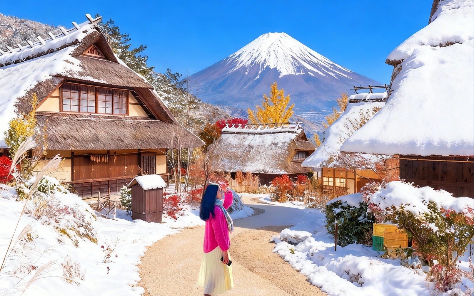 Mount Fuji Day Trip: Popular Instagrammable Spots | Arakurayama Sengen Park, Saiko Iyashi no Sato Nenba, Oshino Hakkai, Lake Kawaguchiko Oishi Park | Complimentary Lucky Charm (From Tokyo)