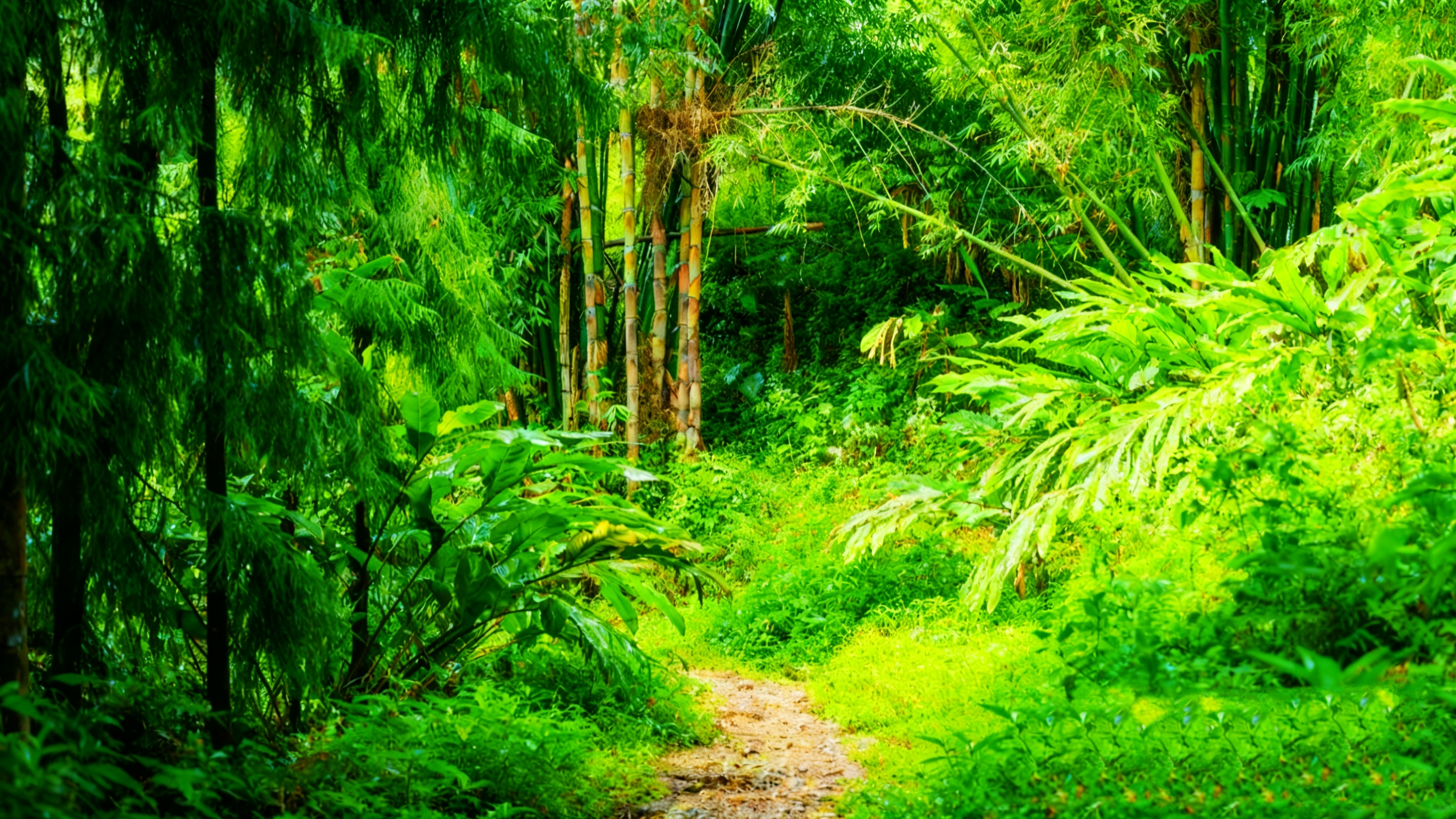 A dirt road meanders through the bamboo forests of Najielo. The bamboo forests on both sides are tall and straight, and the sunlight struggles to penetrate the branches and leaves. Every step is like walking through a green tunnel, full of surprises of ex