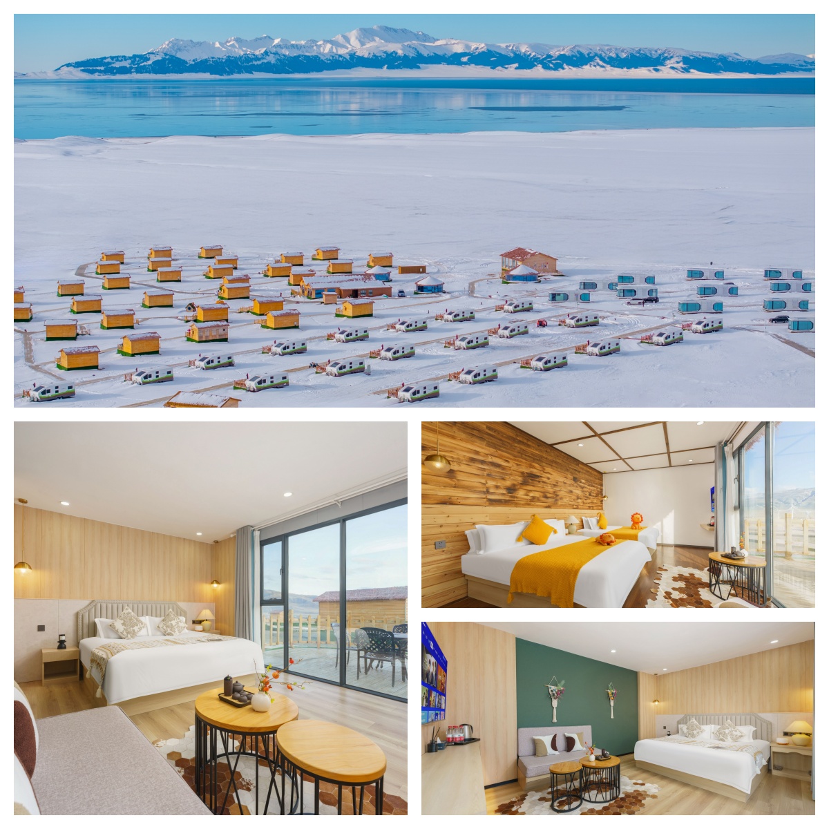 Spend a night at the Sayram Lake luxury campsite, where you can lie down and enjoy the snow scenery, and watch the sunrise in the morning.