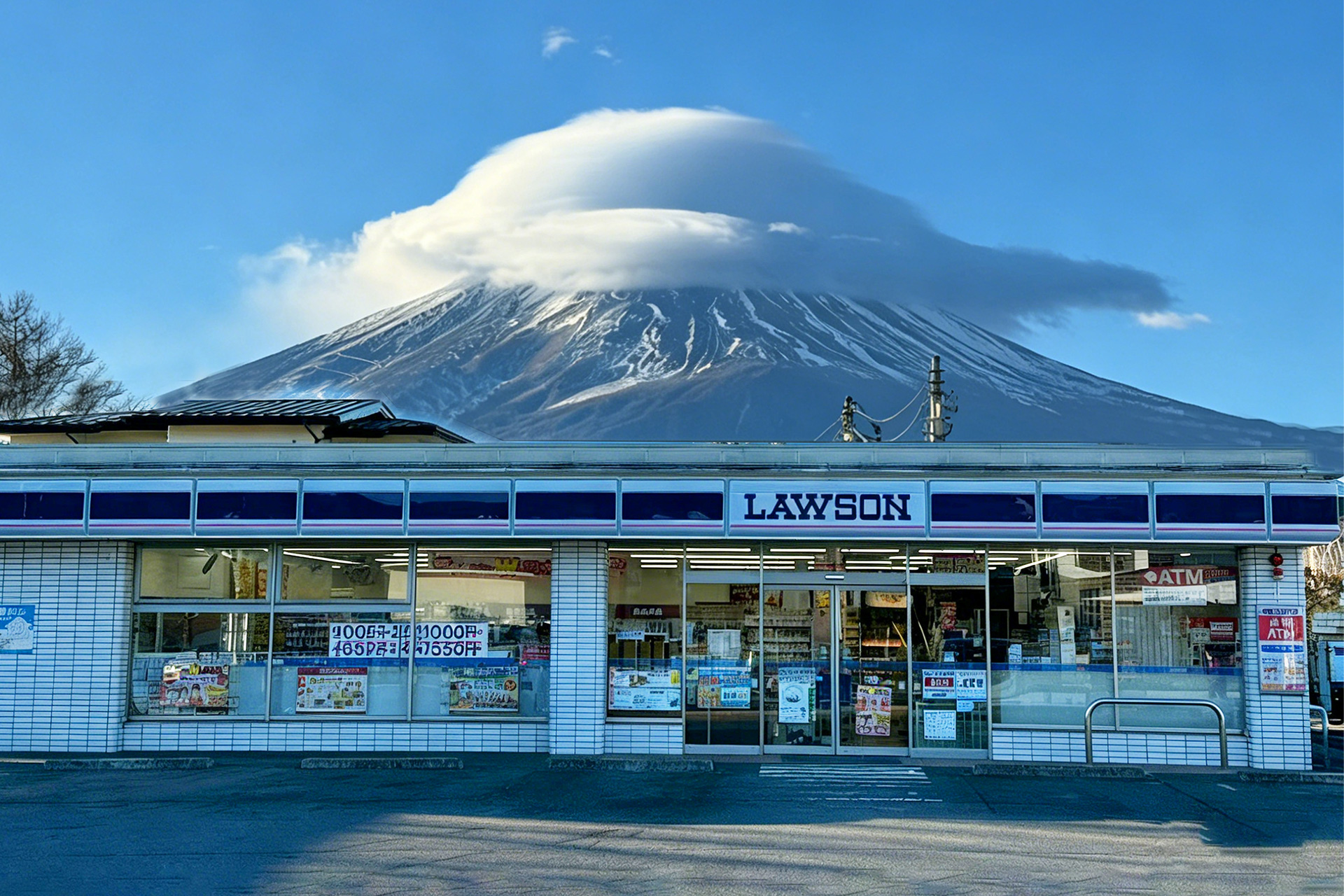 以富士山為背景的羅森便利店,隨手一拍就是獨特風景~ 以富士山為背景的羅森便利店,隨手一拍就是獨特風景~