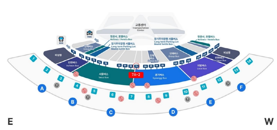 Incheon International Airport Terminal 1(T1):  Ticket Booth between Exit 6 and Exit 7 on the 1F