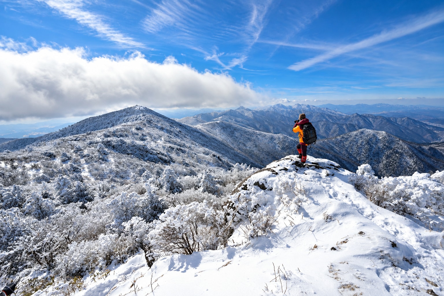 逃離釜山，探索茂朱德裕山的雪白冬日景緻。