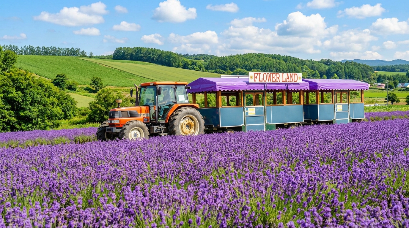 北海道最著名薰衣草花田，享受花香與浪漫景色。