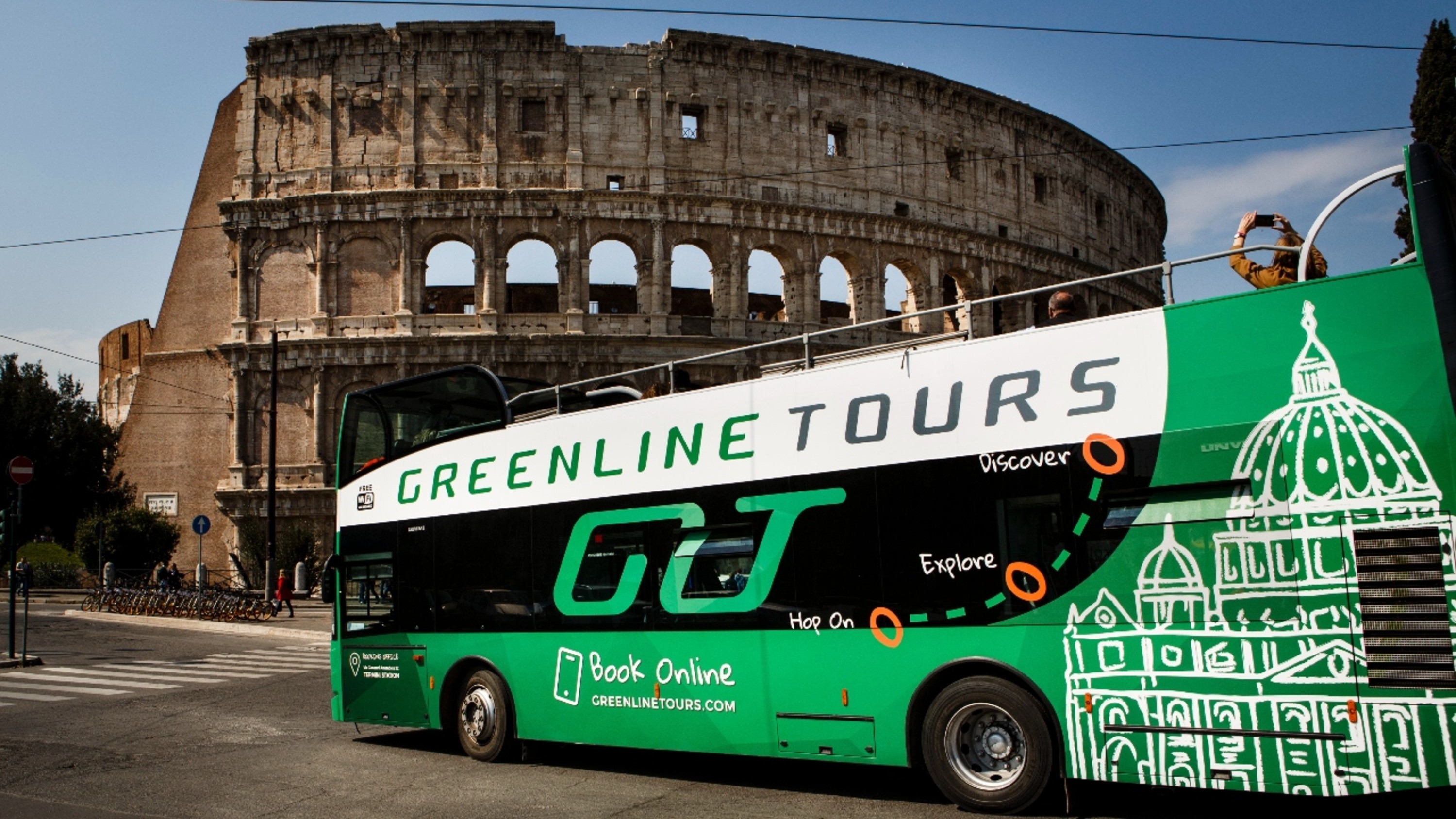 Rome hop-on hop-off bus by Greenline (Valid for 3 routes)