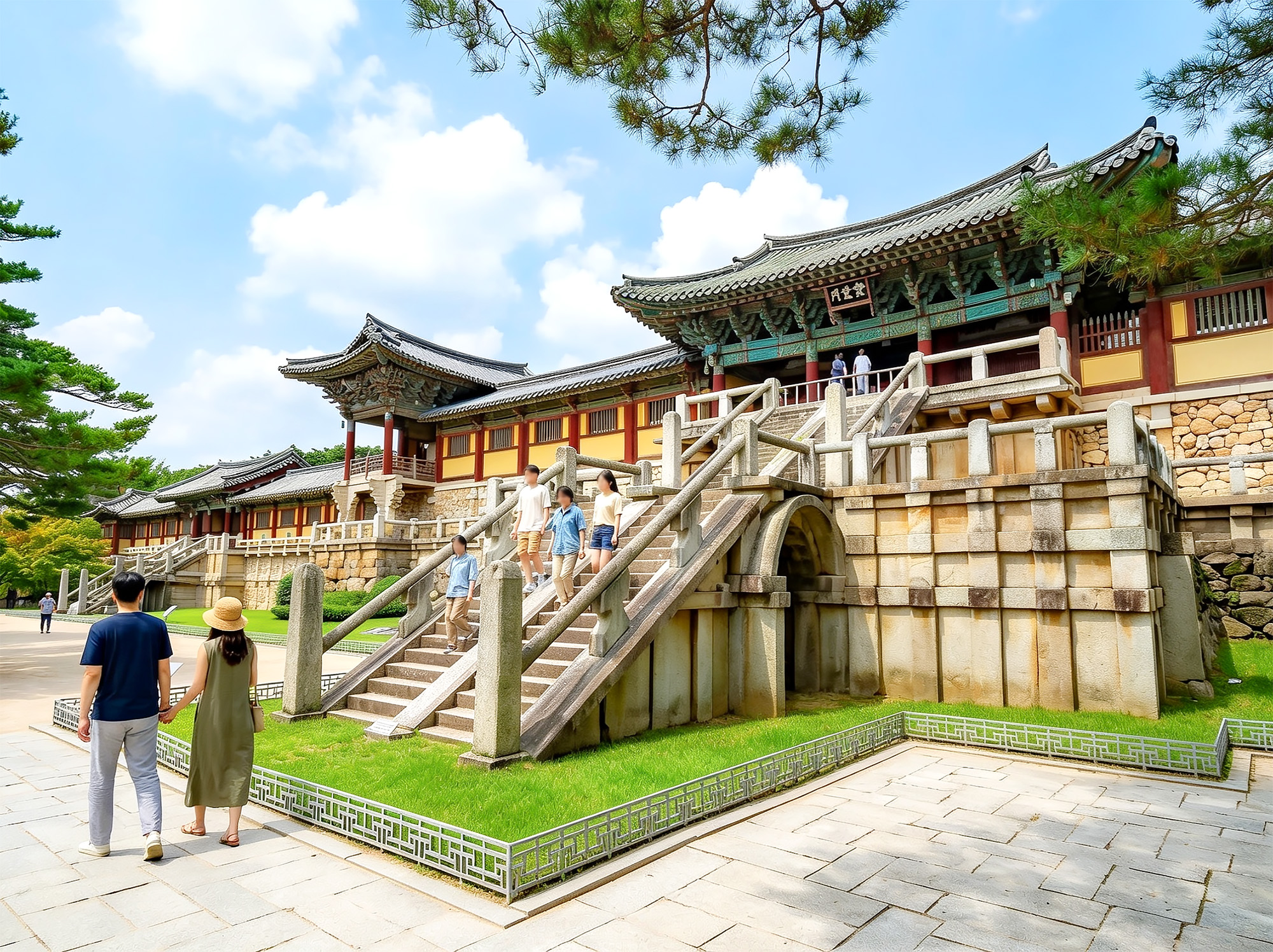 佛國寺是韓國著名的歷史遺蹟,以其精美的寺廟建築和在韓國佛教中的重要地位而聞名。 佛國寺是韓國著名的歷史遺蹟,以其精美的寺廟建築和在韓國佛教中的重要地位而聞名。