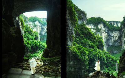 天坑裡的神秘寧靜加上谷底的天福官驛像極了仙俠小說中的的世外桃源，這裡非常適合拍武俠風，建議可以準備一套古裝和道具