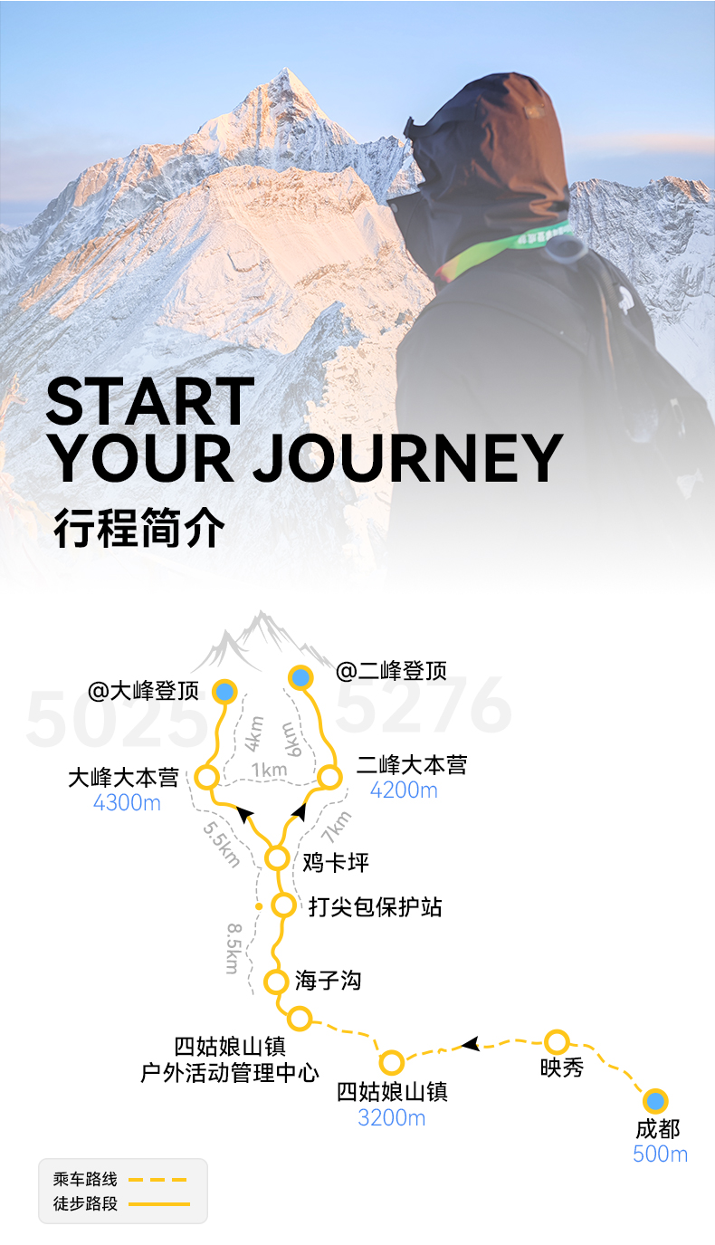 川西四姑娘山大峰/二峰攀登3日遊（天天發團+1:1衝頂嚮導+輕裝徒步+提供裝備）