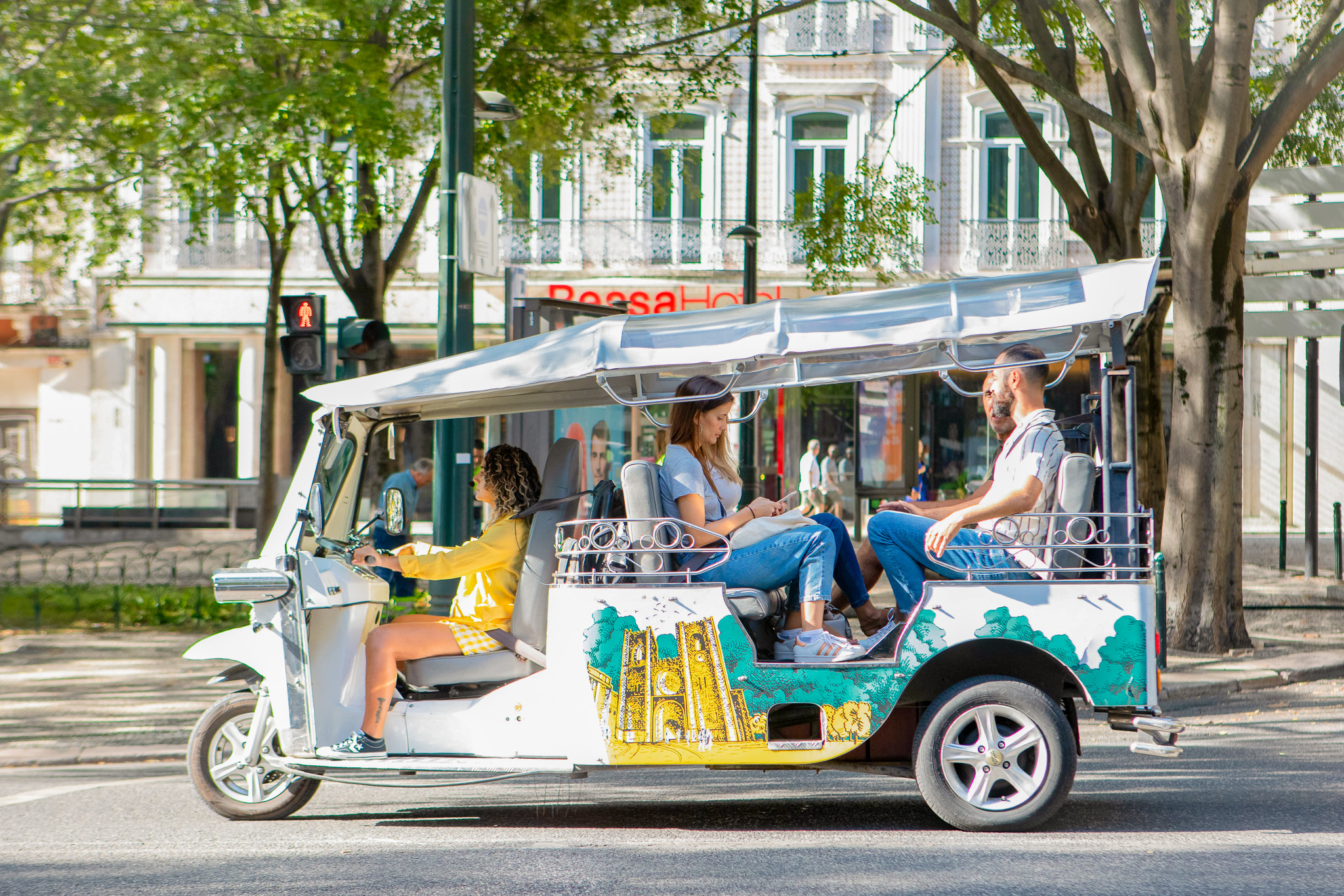 Tuk tuk private tour in Lisbon. Fully private and on an electric tuk with a local guide.