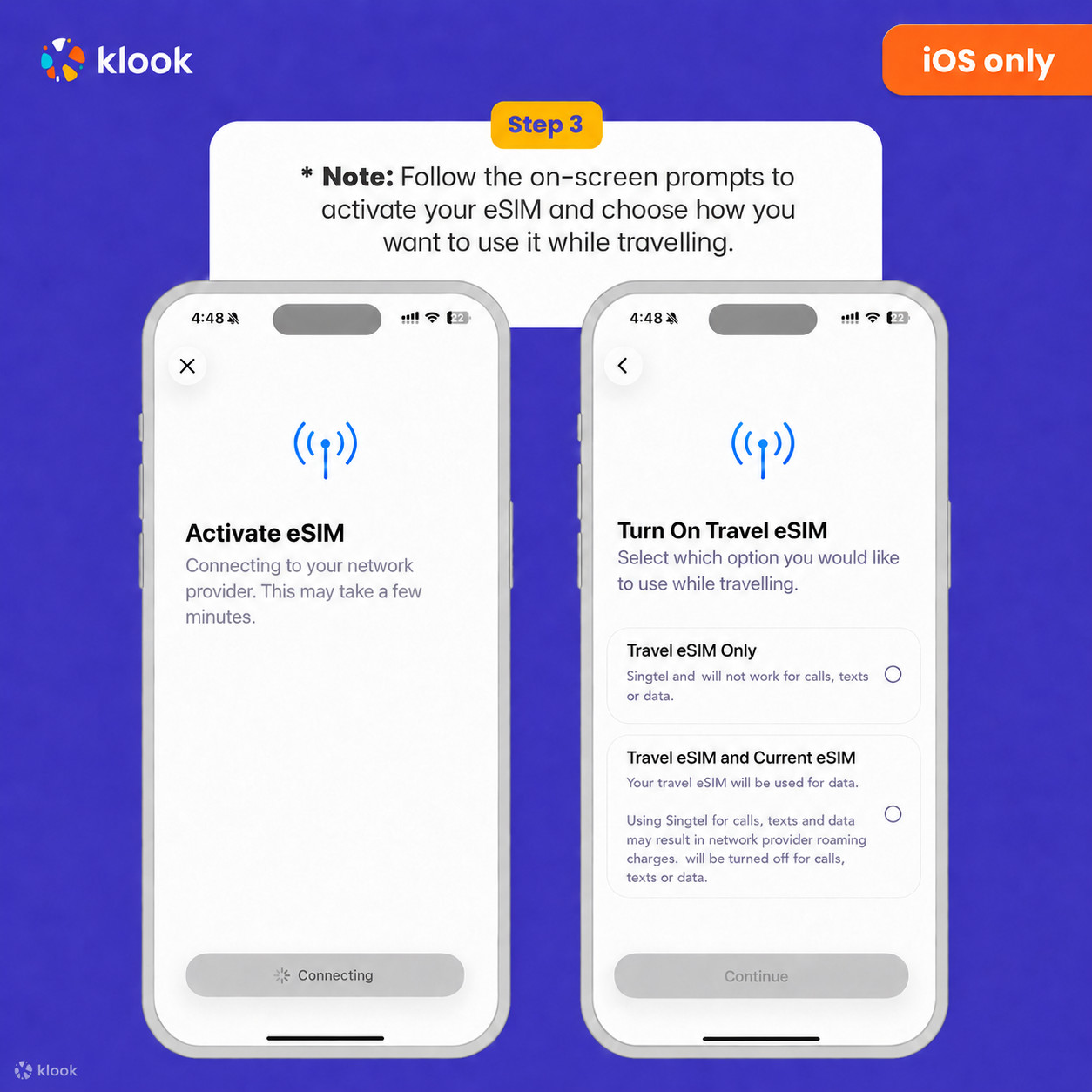 Klook eSIM iOS installation