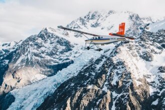 南阿爾卑斯山脈庫克山飛行體驗（直升機／雪上飛機）