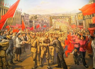 青銅群像立於暖色調背景前,人物著近代服飾,神態肅穆,質感厚重,還原了特定歷史時期的群體風貌,氛圍感莊重 青銅群像立於暖色調背景前,人物著近代服飾,神態肅穆,質感厚重,還原了特定歷史時期的群體風貌,氛圍感莊重