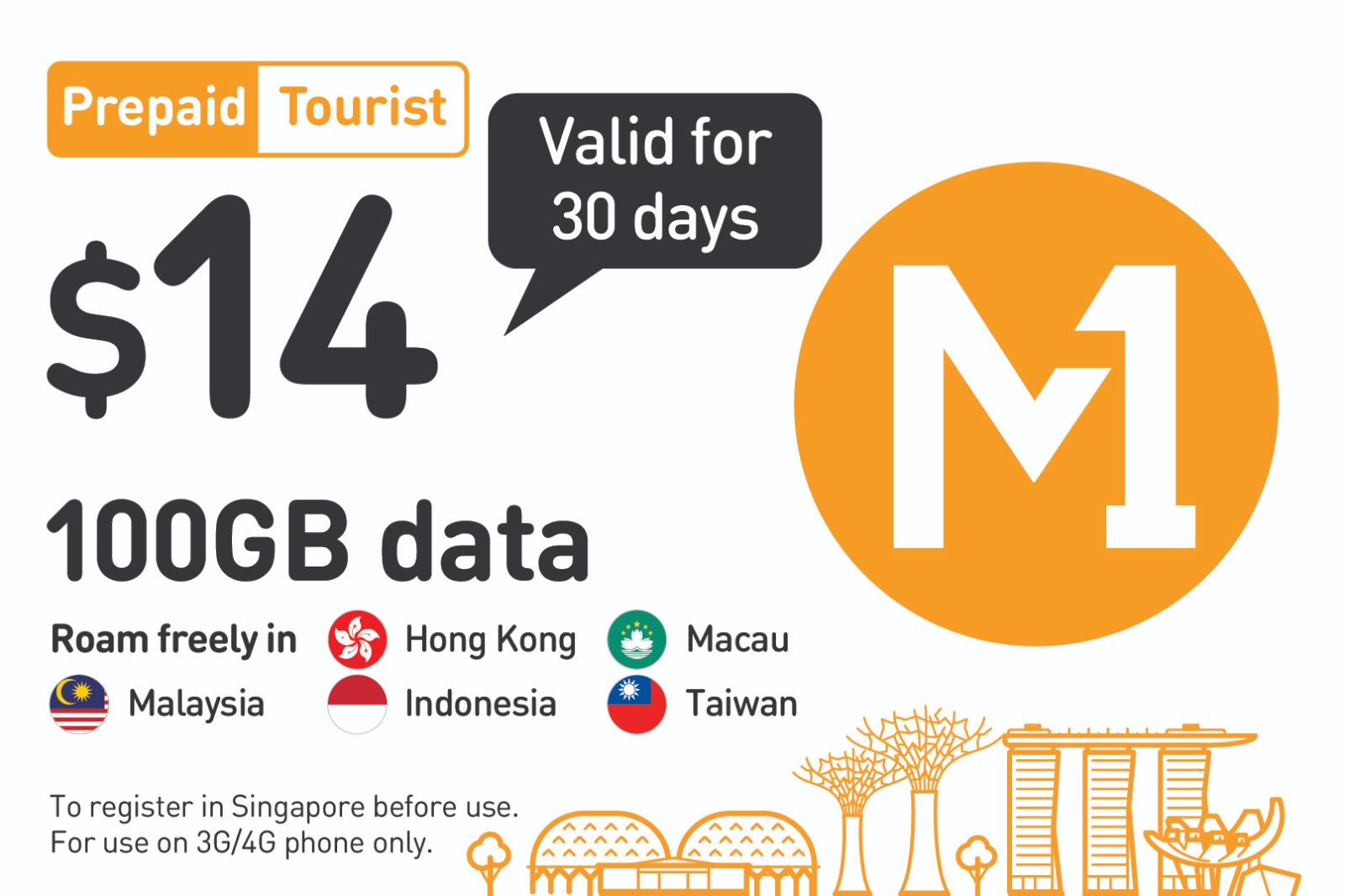 新加坡4G上網SIM卡（機場或市區領取）