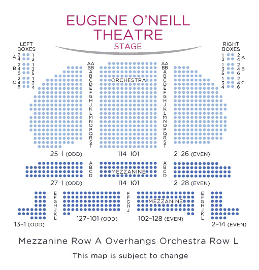 Eugene O'Neill Theatre seating chart