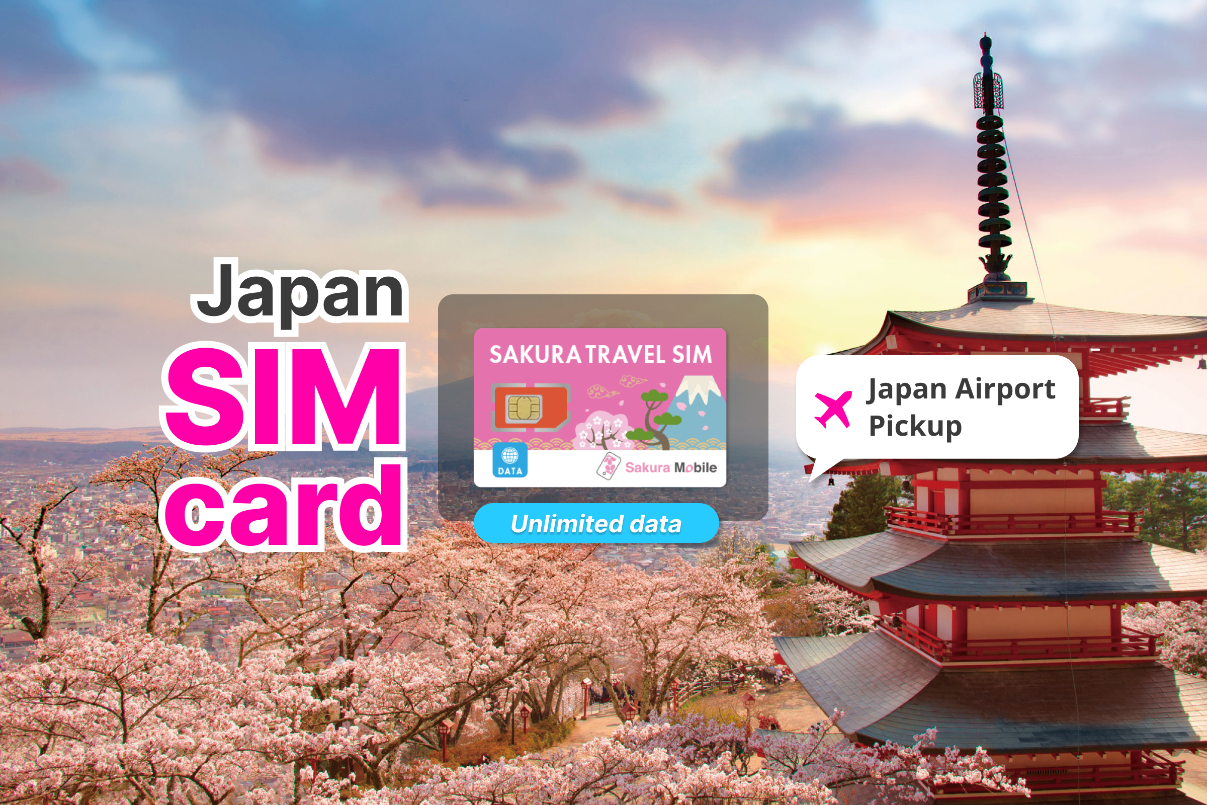 日本4G上網無限流量SIM卡（日本機場領取）