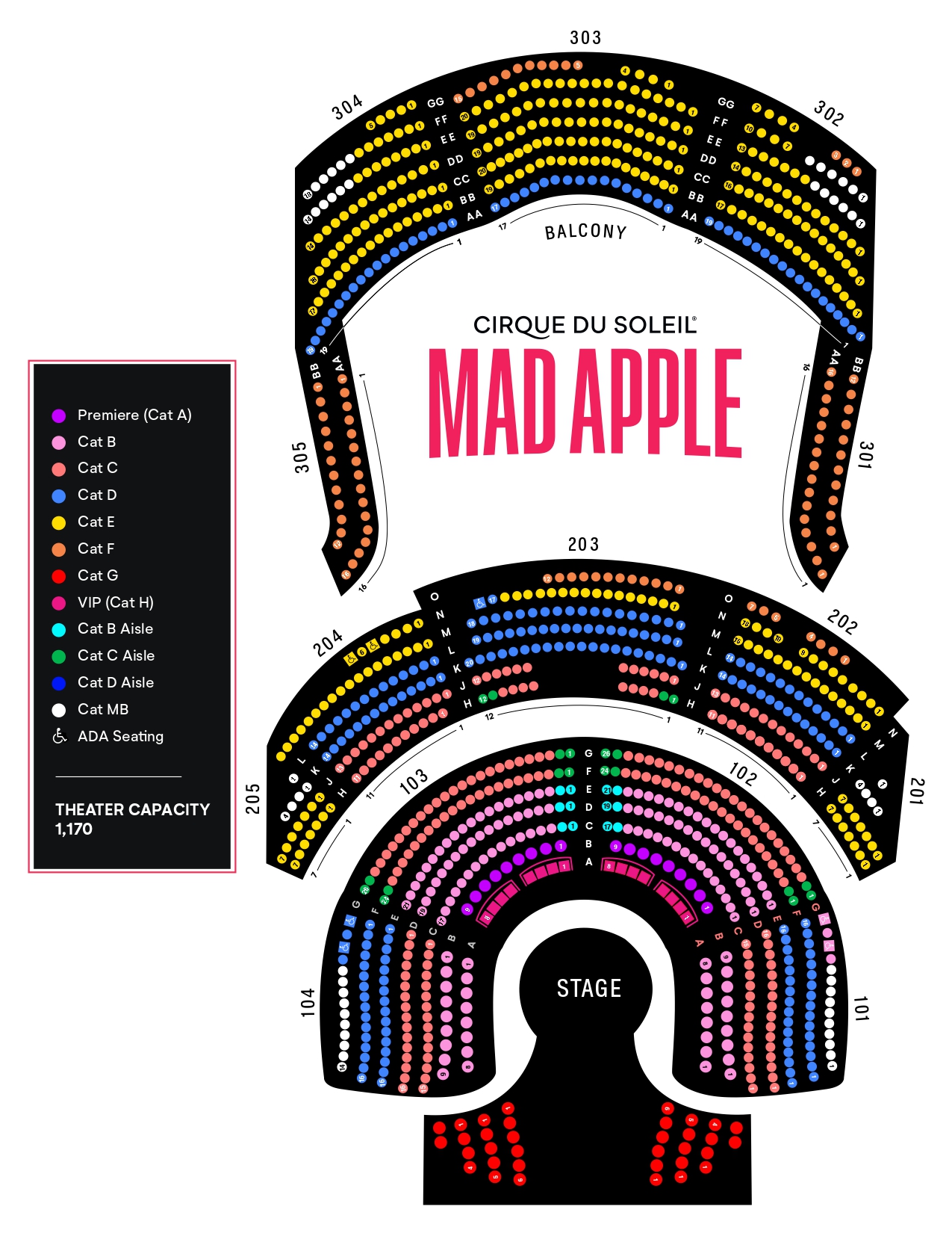Mad Apple Seat Map