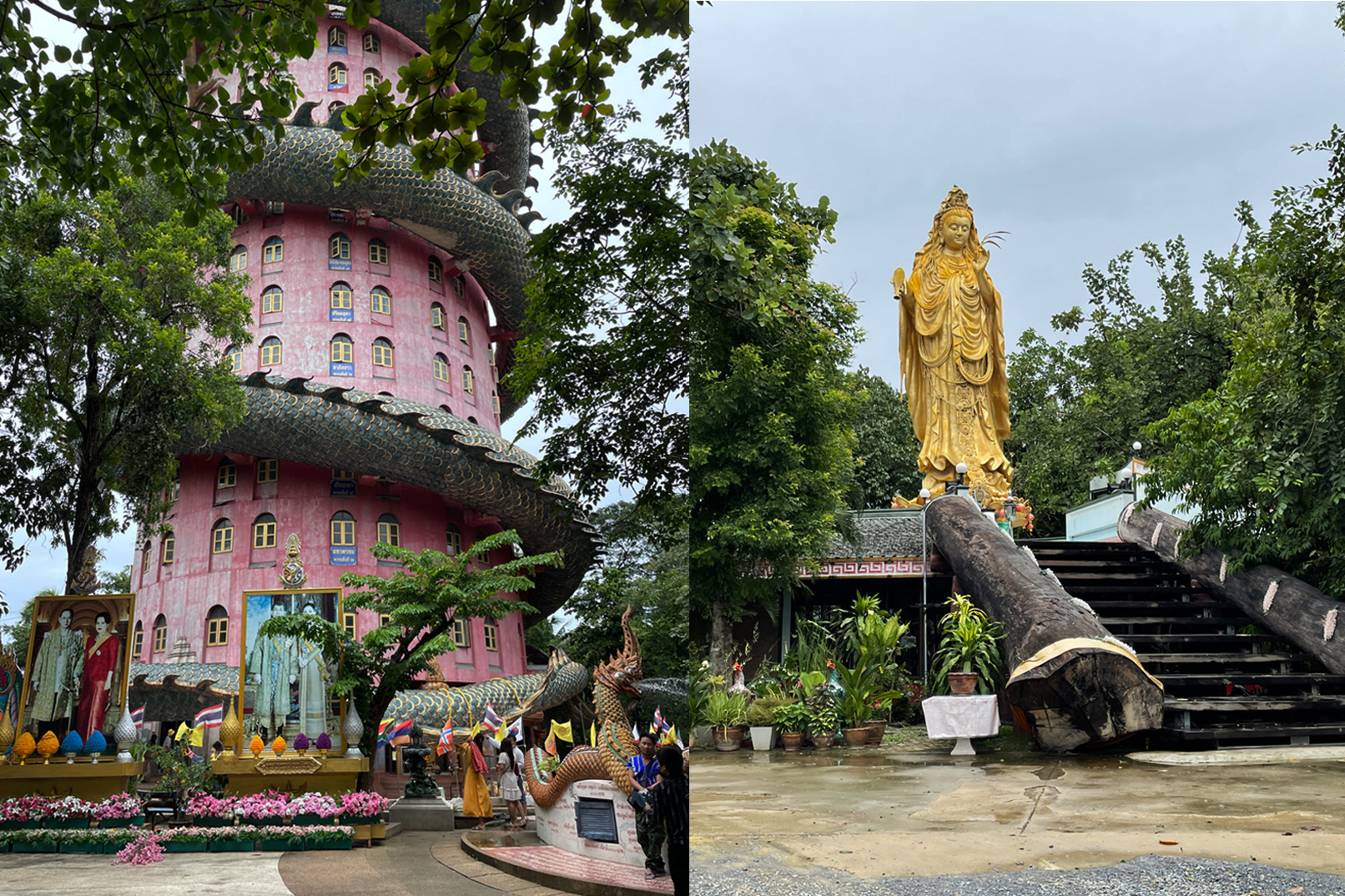 參觀三攀蟠龍寺(The Dragon Temple),因為它並非您常見的佛教寺廟。這座寺廟以其17層樓高的粉紅色圓柱形建築而聞名,建築周圍盤繞著一條巨大的紅綠色龍形雕塑,貫穿整個高度。 參觀三攀蟠龍寺(The Dragon Temple),因為它並非您常見的佛教寺廟。這座寺廟以其17層樓高的粉紅色圓柱形建築而聞名,建築周圍盤繞著一條巨大的紅綠色龍形雕塑,貫穿整個高度。