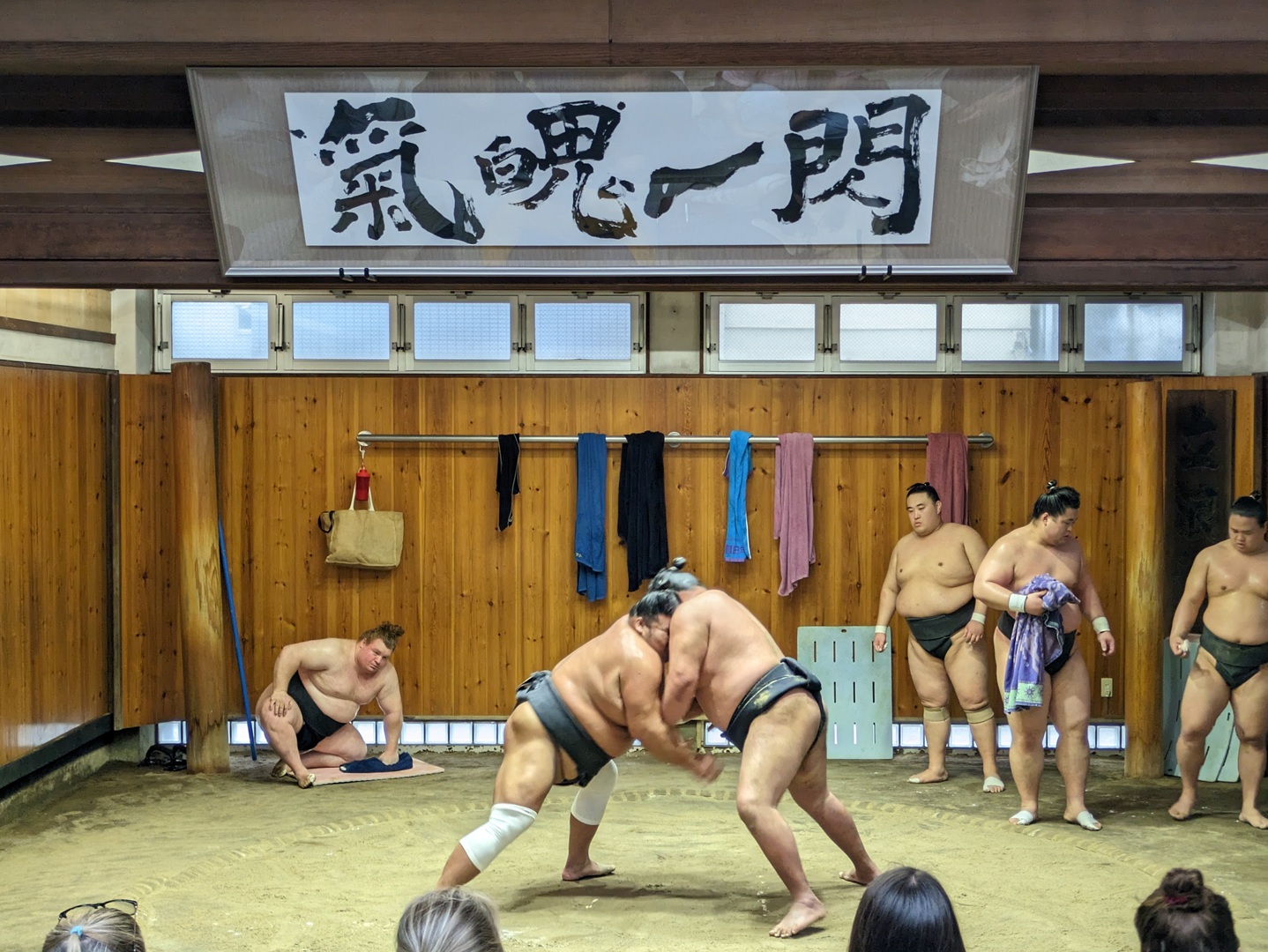 Sumo Practice at Tatsunami Stable
