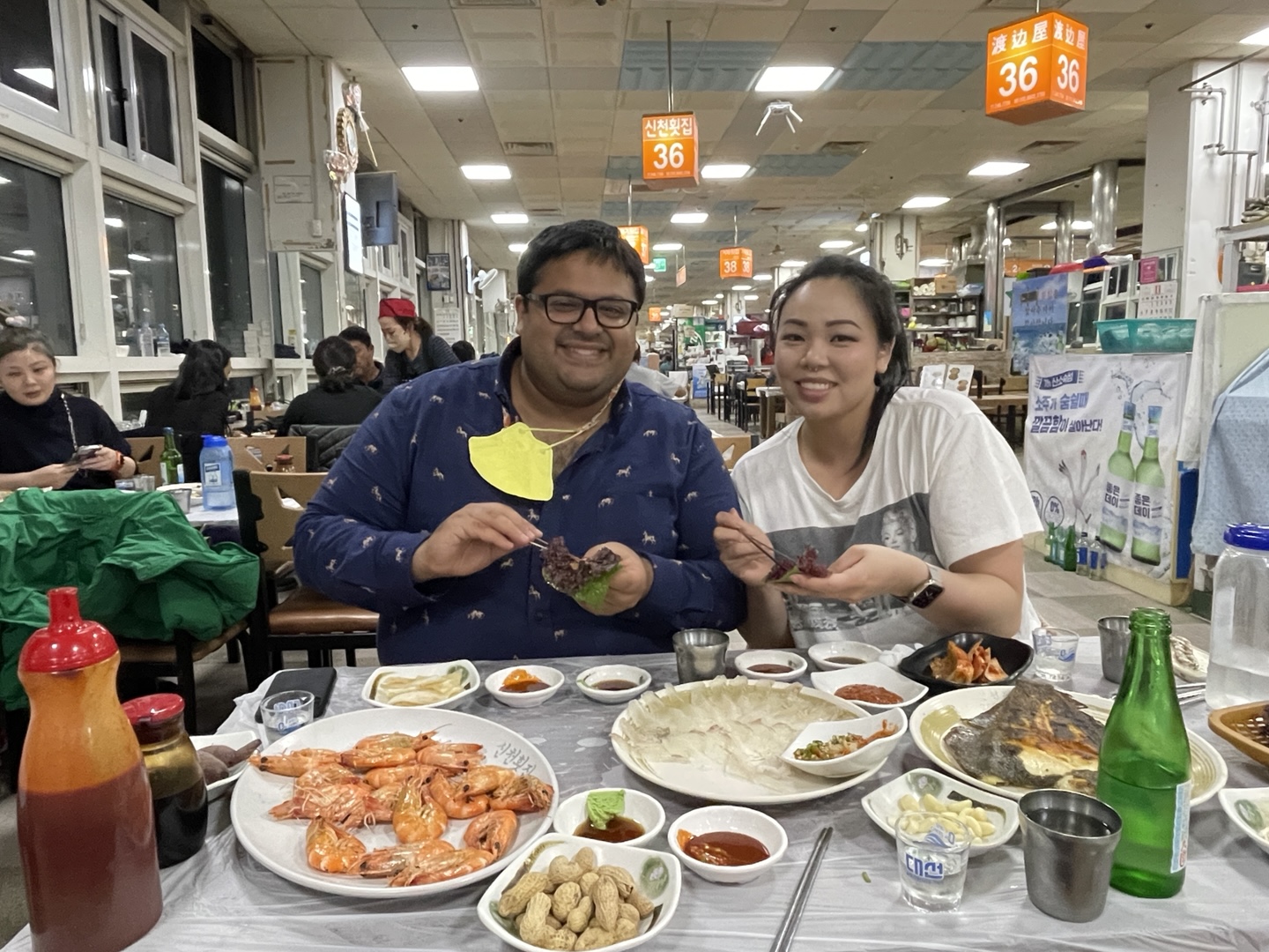 Seafood meal at Jagalchi market