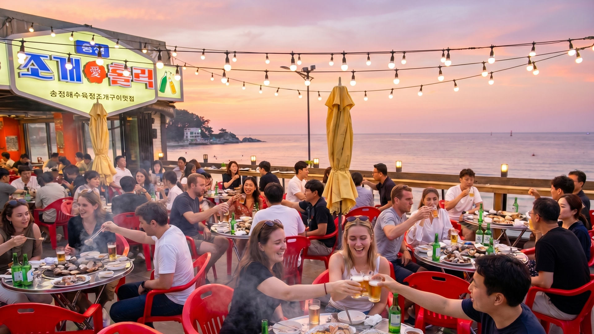 Busan Songjeong Beach Run, Surf & Seaside K-BBQ Experience