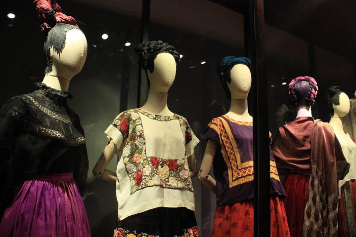 A significant portion of the museum is dedicated to Kahlo's personal collections, including her clothing
