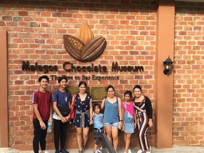 Family about to enter the Malagos Chocolate Museum