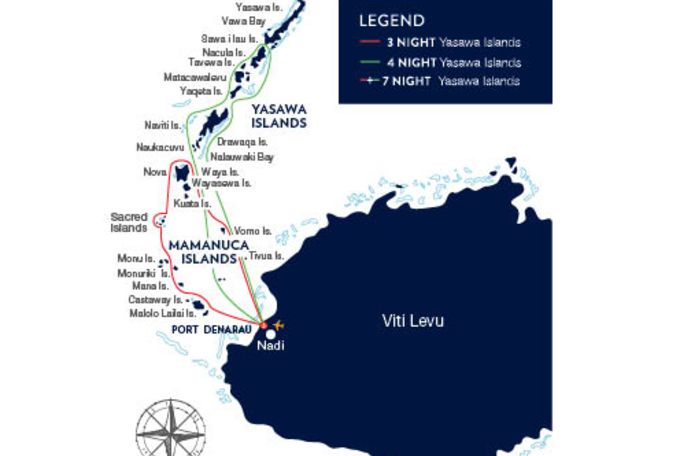 Yanuca Map 7 Night Mamanuca & Yasawa Islands Captain Cook Cruise in Denarau - 클룩 ...