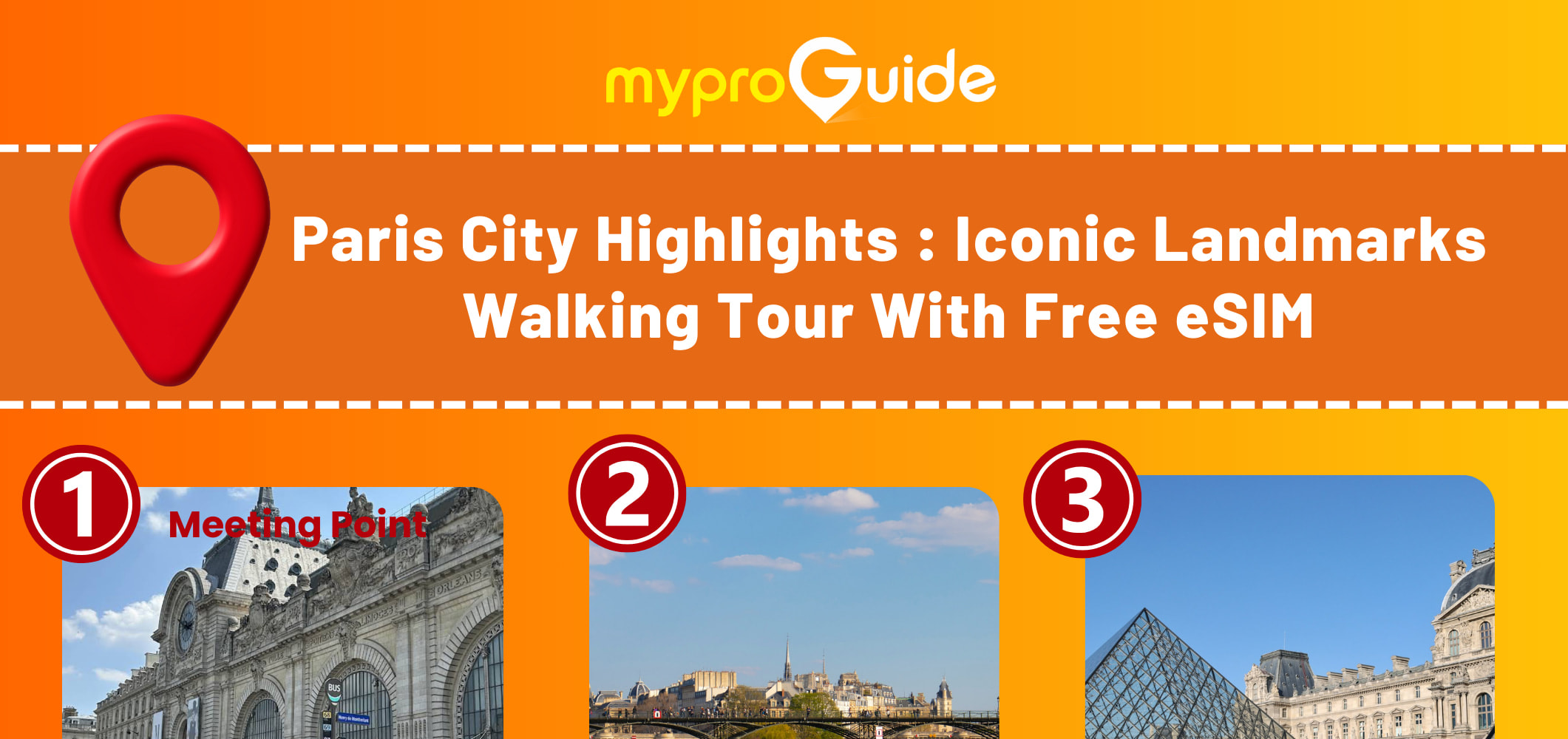 Paris City Highlights : Iconic Landmarks Walking Tour With Free eSIM