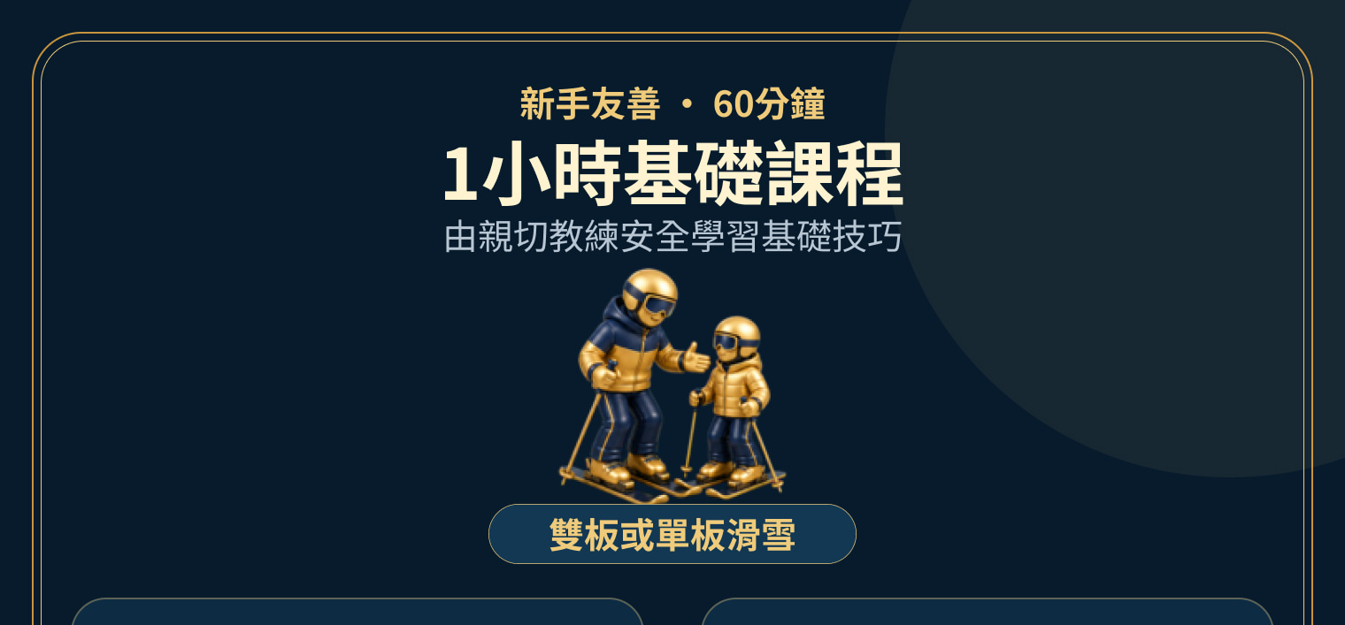 一小時初學滑雪課程指南,涵蓋站姿、安全跌倒、轉彎、平衡、控刃與煞停。 一小時初學滑雪課程指南,涵蓋站姿、安全跌倒、轉彎、平衡、控刃與煞停。