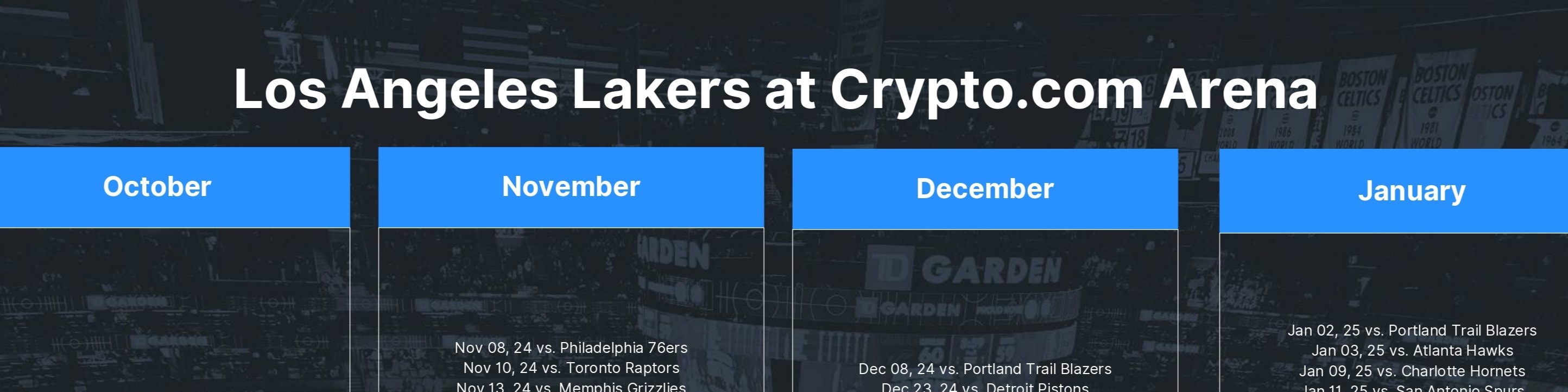 洛杉磯湖人隊籃球賽門票於 Crypto.com Arena