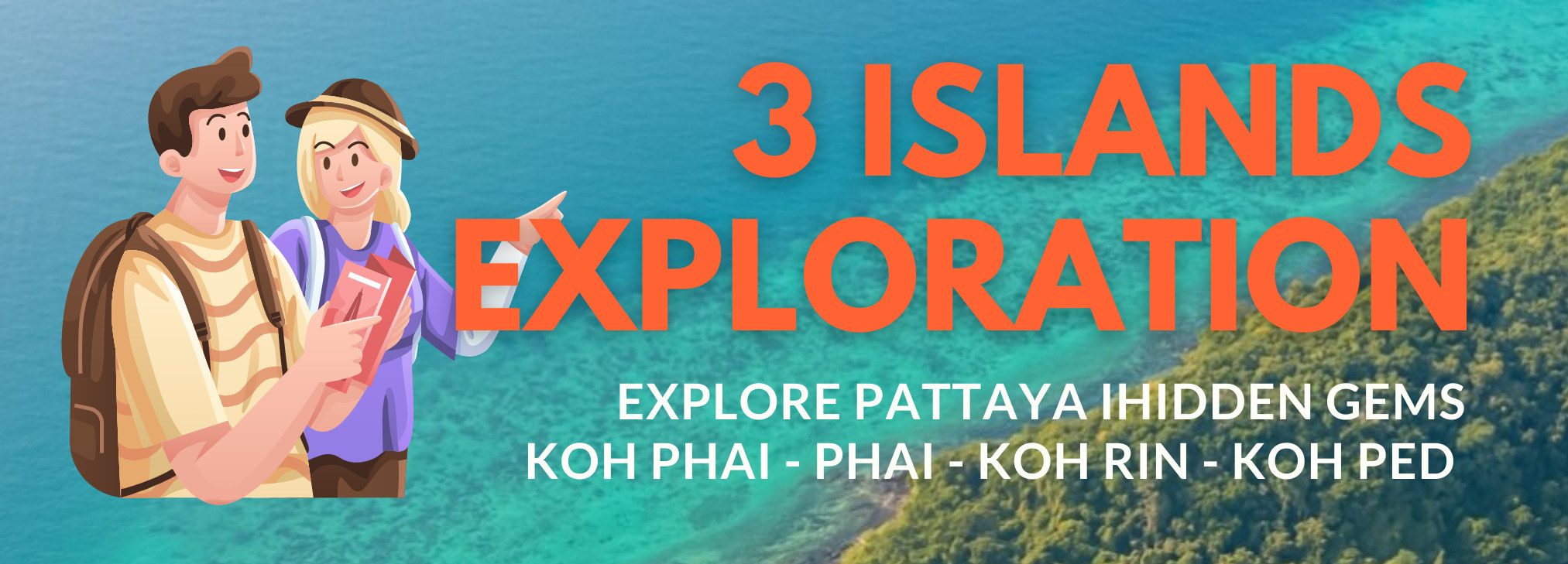 芭堤雅Koh Phai / Koh Rin / Koh Ped跳島之旅（搭乘豪華雙體船）