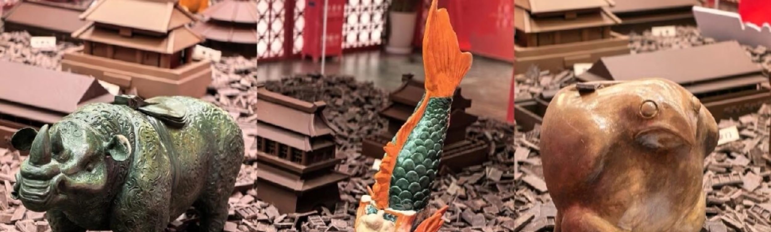 巧克力復刻文物、服飾，含唐三彩、青花瓷等，國風滿滿