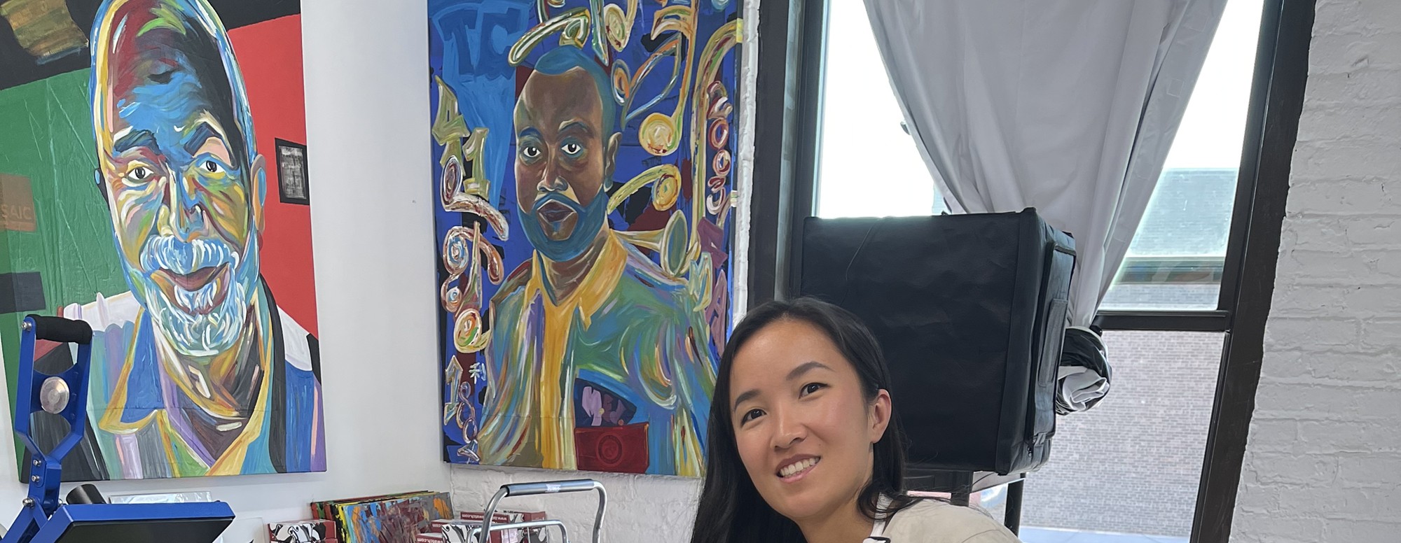 Abstract Painting with Palette Knives in New York