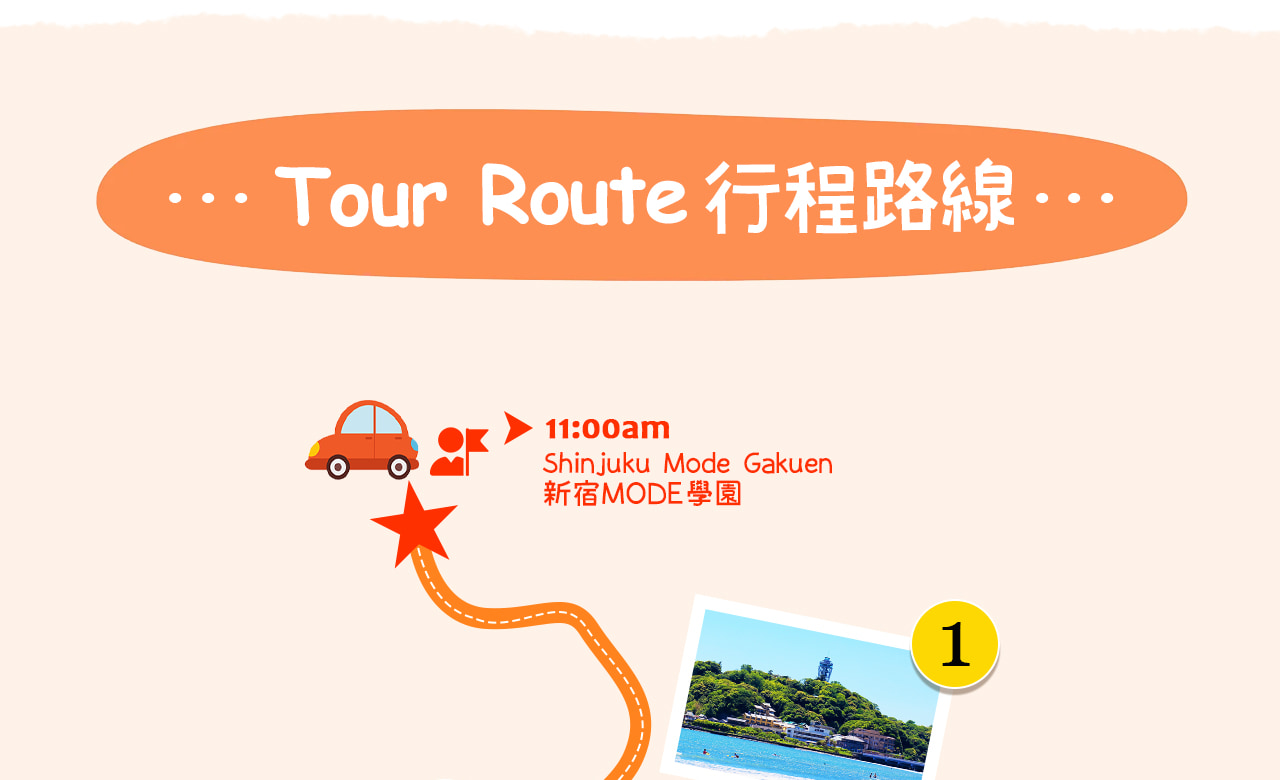 一圖看懂鎌倉江之島全景之旅：白龍財運的神社祈福、復古電車的海岸浪漫、武士古都的歷史底蘊，到橫濱港灣的夢幻夜色，串聯成一場文化與風情交織的經典旅程。