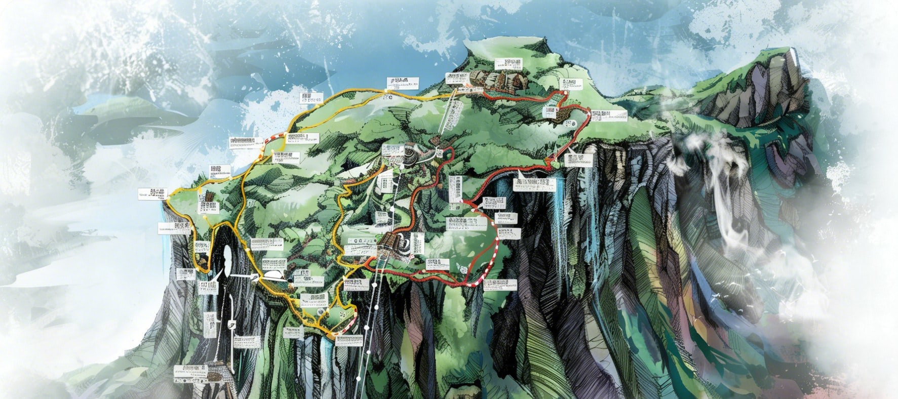 天門山電子游覽路線圖 天門山電子游覽路線圖