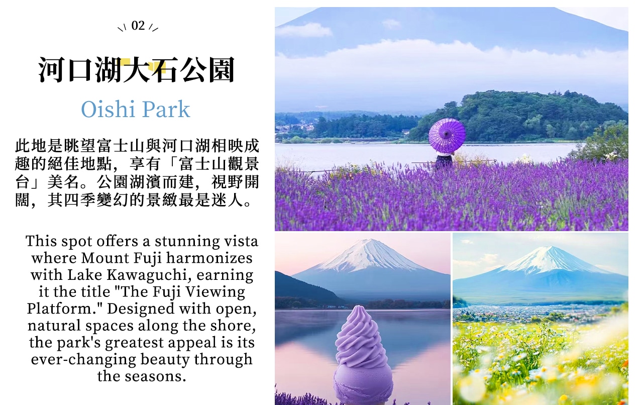 Two-Day Mount Fuji Cycling Tour | Panoramic Ropeway & Matcha Experience at Lake Kawaguchi + Oishi Park + Oshino Hakkai + Hirano Beach + Cycling/Boat Trip on Lake Yamanaka + Popular Tourist Spots | Includes 1-Night Hot Spring Hotel