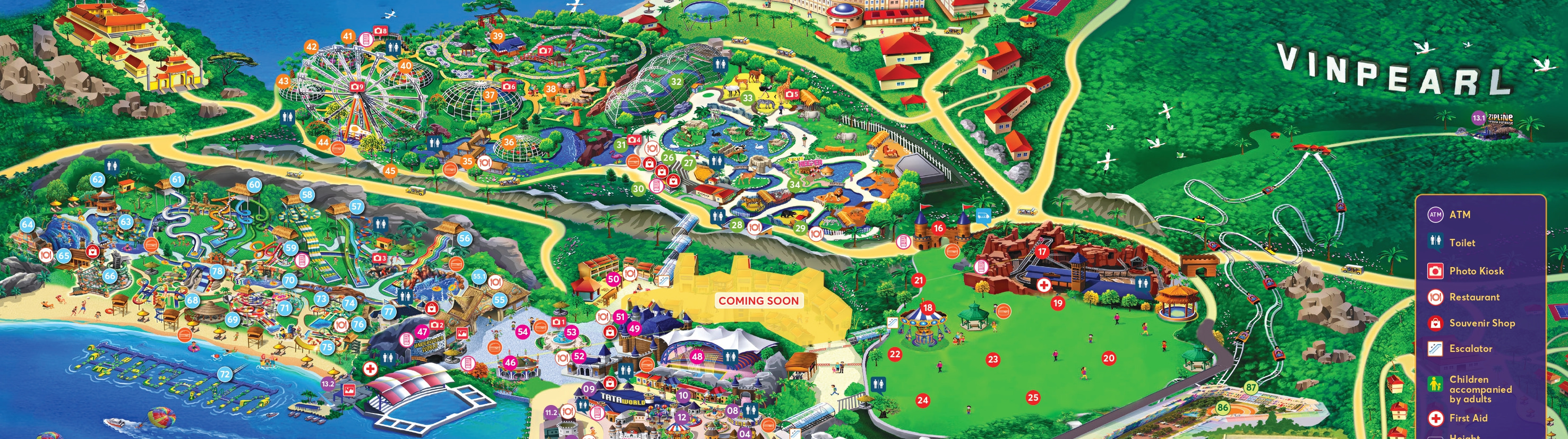 芽莊 VinWonders 主題樂園地圖