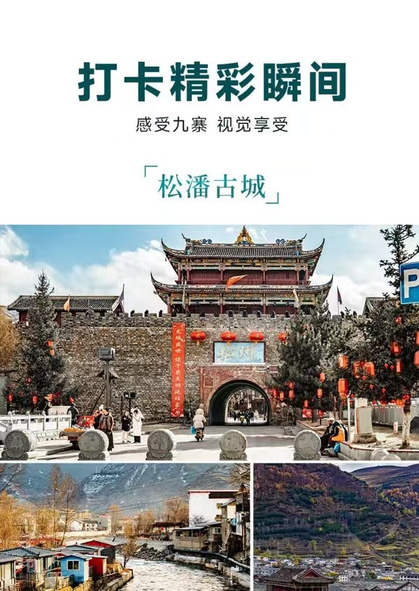 四川九寨3日精華遊（2-8人小團+九寨溝+黃龍+都江堰/熊貓谷+松潘古城+九寨旅拍+藏式湯鍋+特色下午茶）